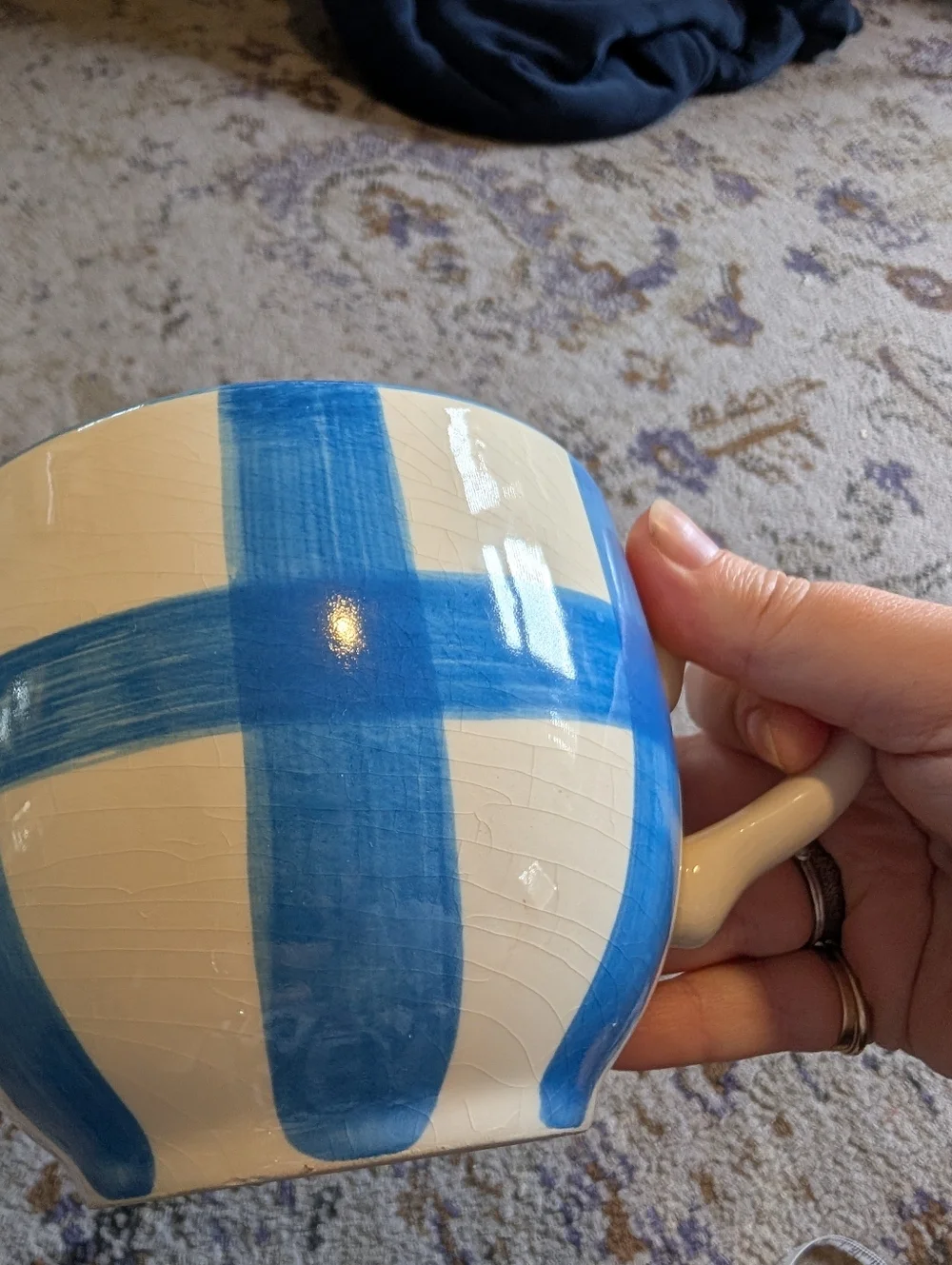Cottage‎ Core Blue Plaid Mug